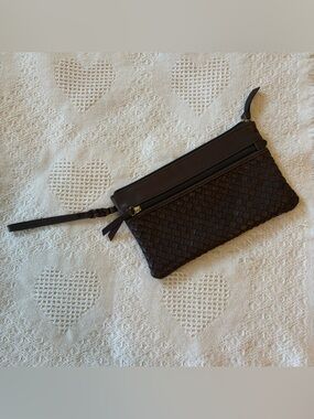 margot Brown Leather Zip Pouch